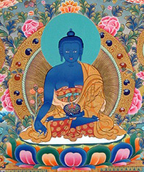 Thangka Painting of Medicine Buddha