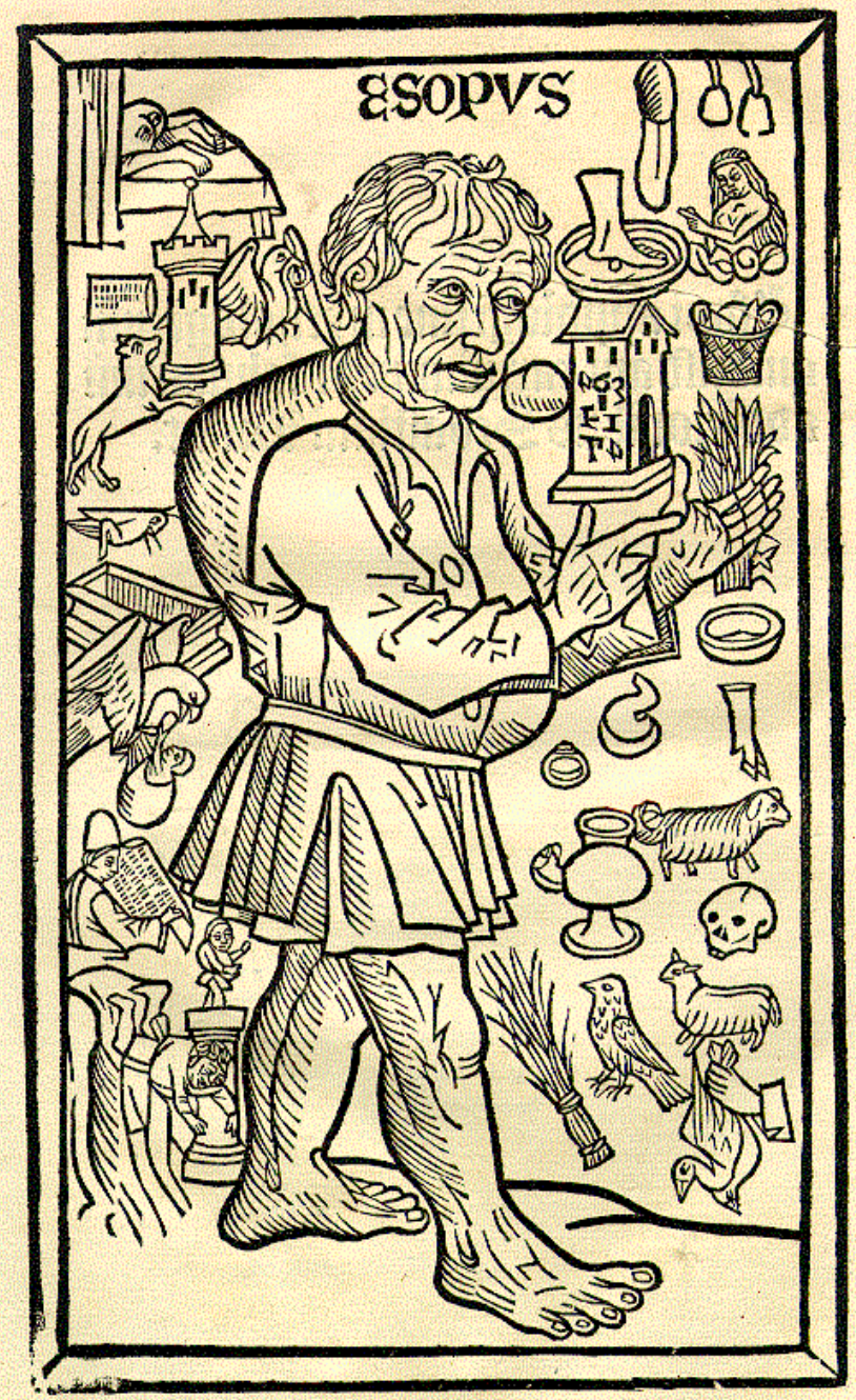 Woodcut of a fowler.
