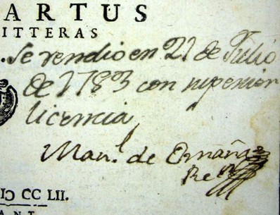 Handwritten note that states this was sold on July 21, 1783.