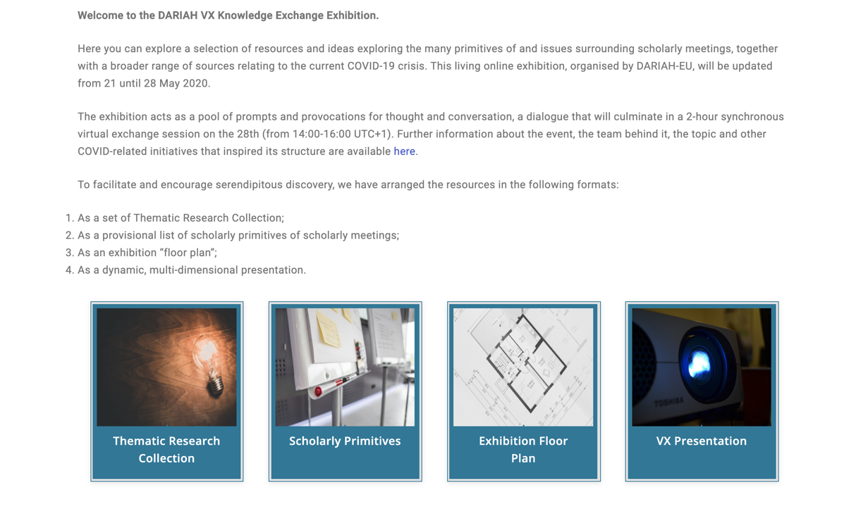 Screencapture of the Knowledge Exchange entry page. At the
                                    top of the page is a brief description of the knowledge exchange
                                    space. The description reads,  Below it are
                                    navigation icons which read 
                                    
                                     and 
