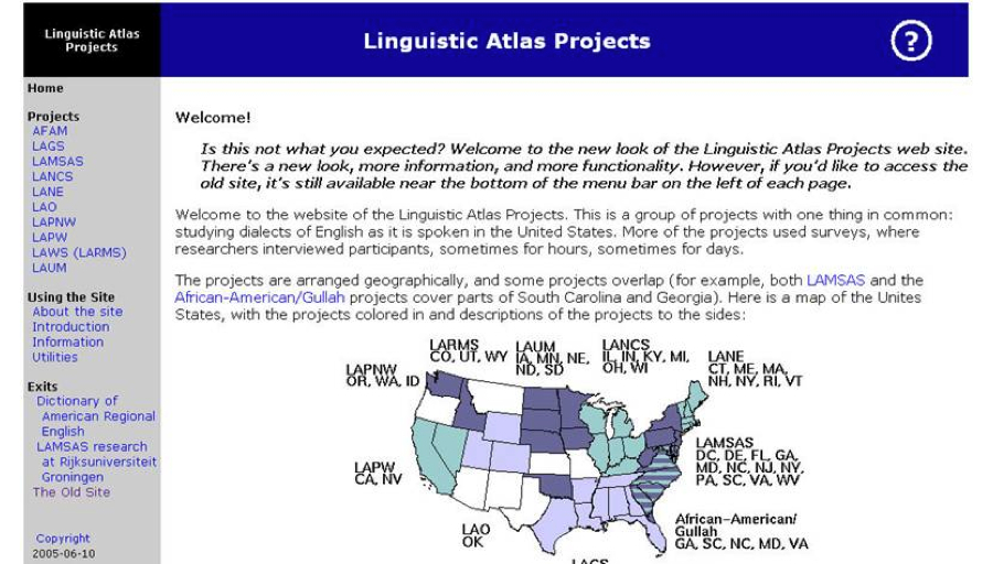 Linguistic Atlas Projects homepage