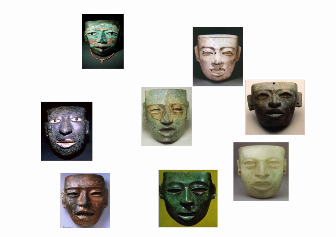 Lauren's visual conclusion of the central "template" mask and its relation to the other seven masks.