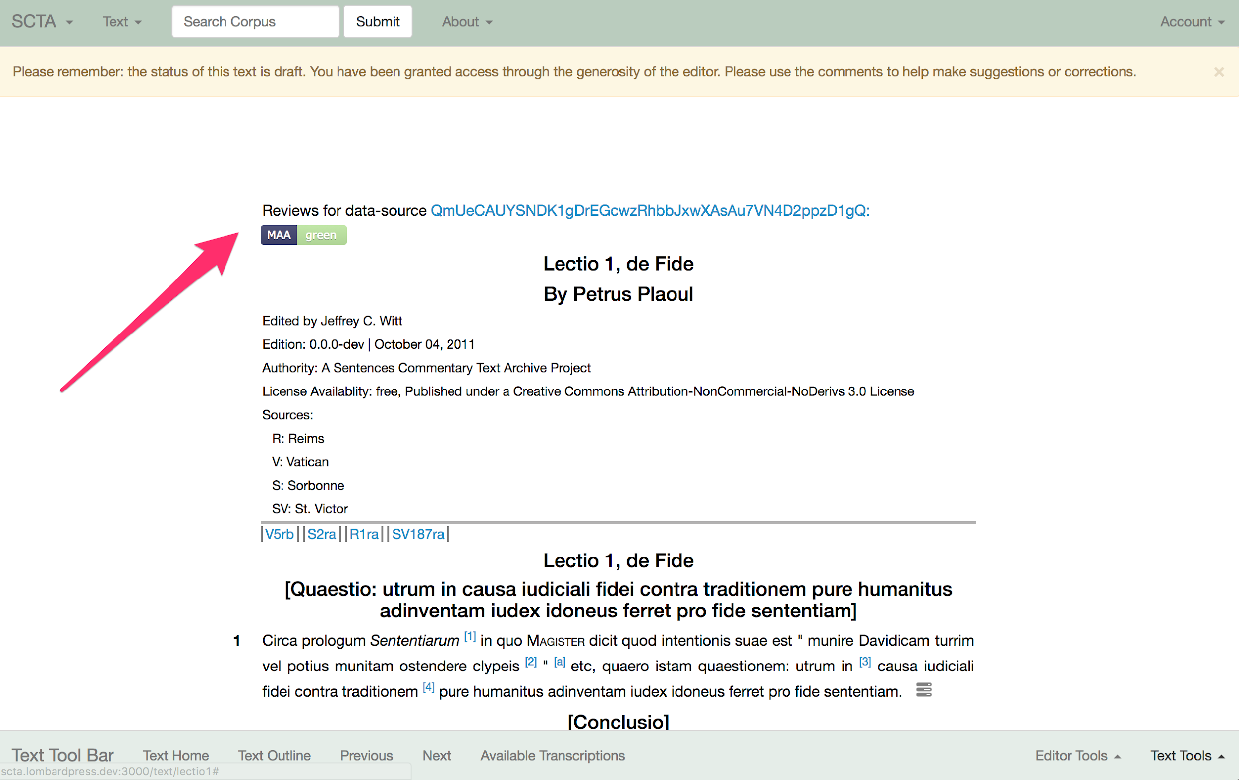 LombardPress-Web's implementation of the DLL Review Registry
                            Service.