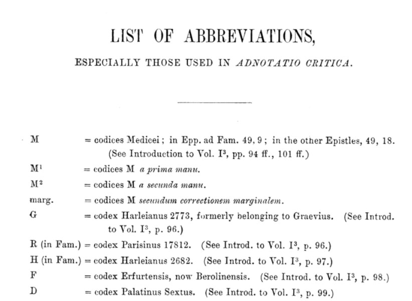 Scanned book page with list of abbreviations of codex
                           names.