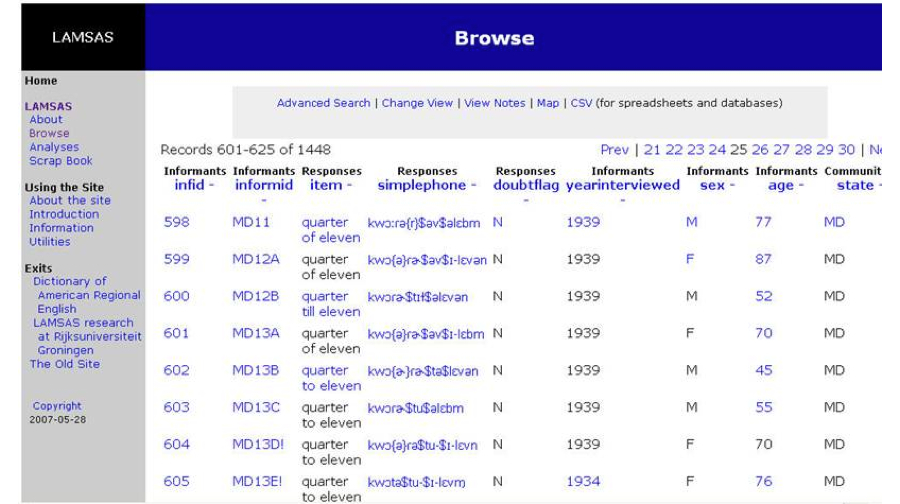 Screenshot of search engine results