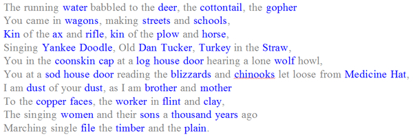 another poem with selected words highlighted