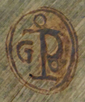 A monogram representing the harp wheel with which Saint Catherine of
                        Alexandria was martyred, and also the emblem of the Order of
                        Preachers.